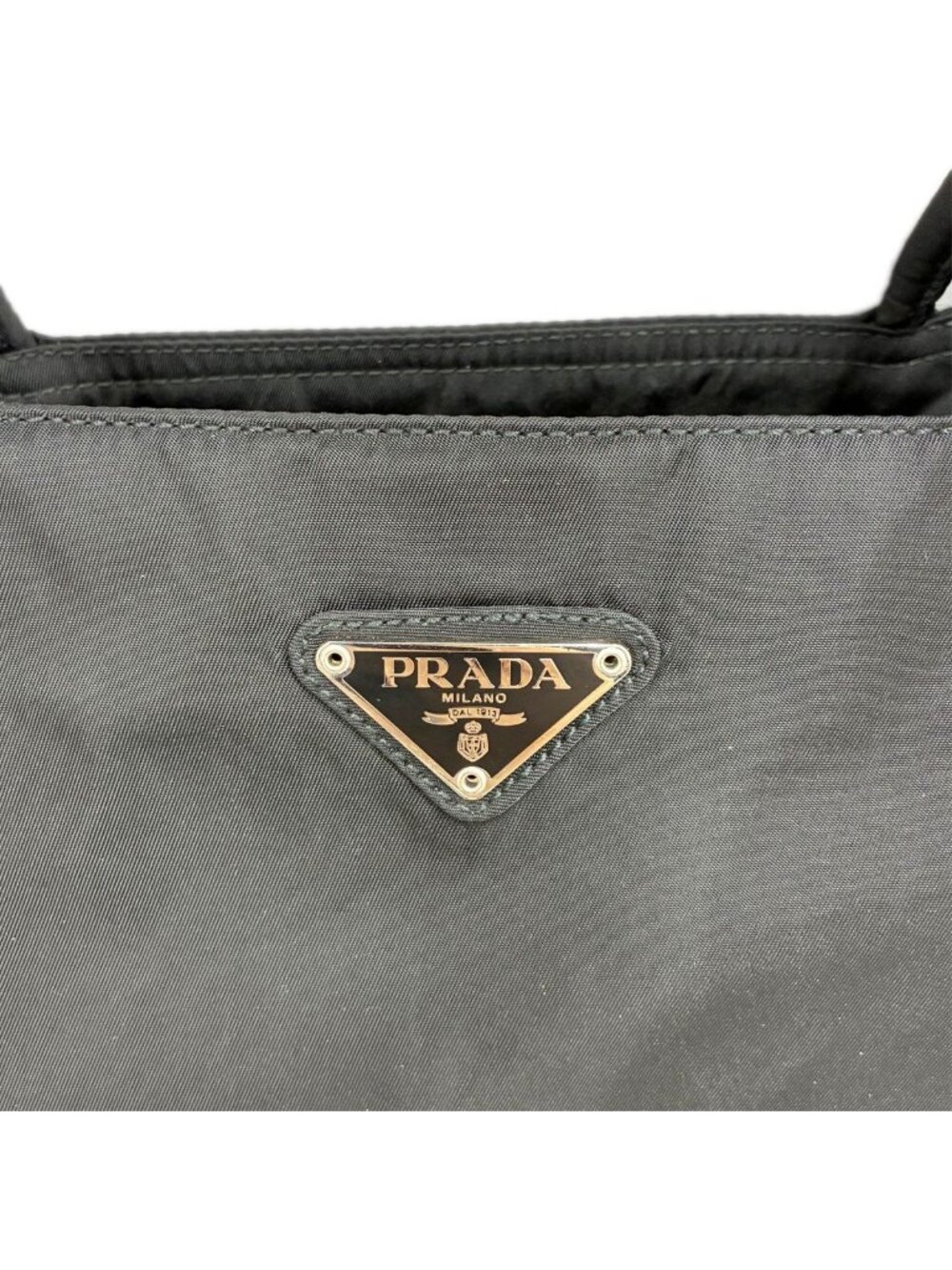 Prada Handbag Black Tessuto Triangle Logo Tote - Picture 2 of 12